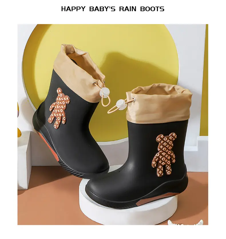 Japanese-Style Children's Rain Boots Thickened Non-Slip Outdoor Wear for Girls Students Baby Cute Bear Rain Shoes Women's Fashion Water Shoes — feature 17
