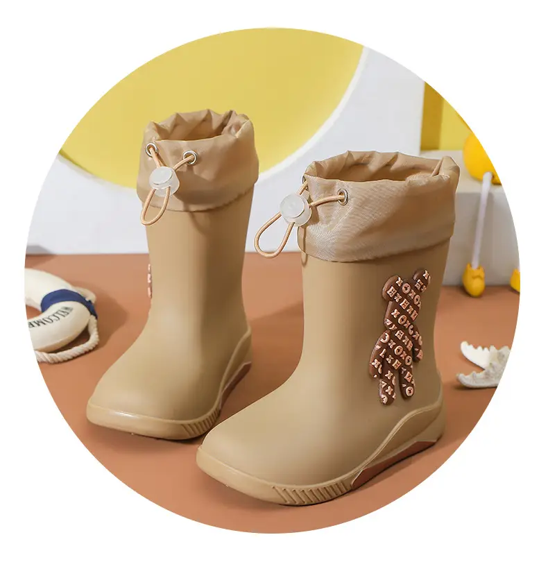 Japanese-Style Children's Rain Boots Thickened Non-Slip Outdoor Wear for Girls Students Baby Cute Bear Rain Shoes Women's Fashion Water Shoes — feature 20