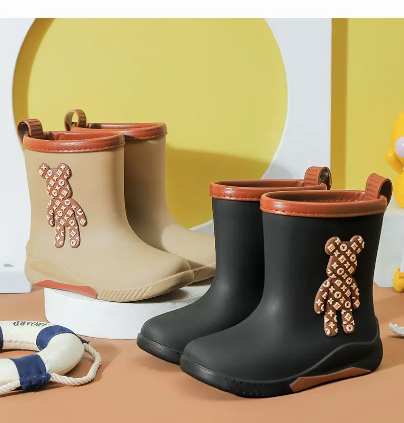 Japanese-Style Children's Rain Boots Thickened Non-Slip Outdoor Wear for Girls Students Baby Cute Bear Rain Shoes Women's Fashion Water Shoes — feature 23