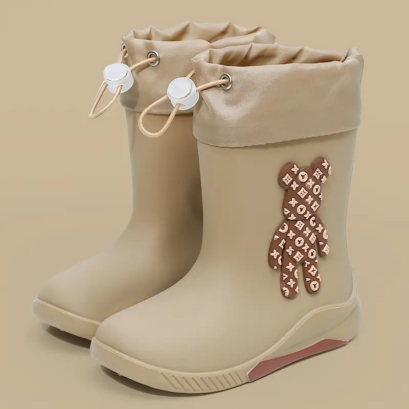 Japanese-Style Children's Rain Boots Thickened Non-Slip Outdoor Wear for Girls Students Baby Cute Bear Rain Shoes Women's Fashion Water Shoes - Image 5