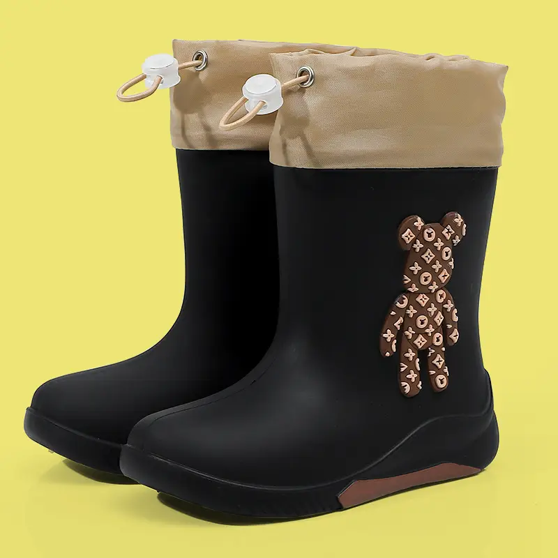 Japanese-Style Children's Rain Boots Thickened Non-Slip Outdoor Wear for Girls Students Baby Cute Bear Rain Shoes Women's Fashion Water Shoes - Image 6