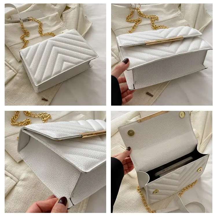 White Rhombus Chain Messenger Bag 2024 — feature 6