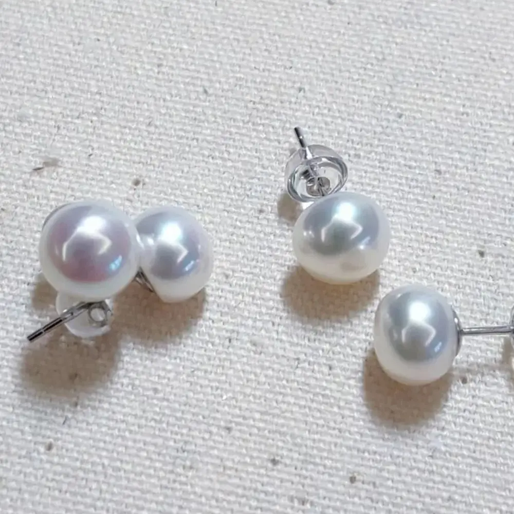Aurora Natural Pearl Earrings S925 Silver - Image 2