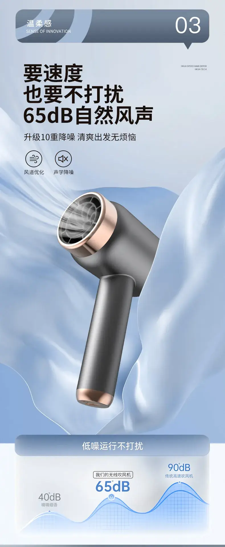 Rechargeable Hair Dryer Dark Gray High Speed Negative Ion — feature 15