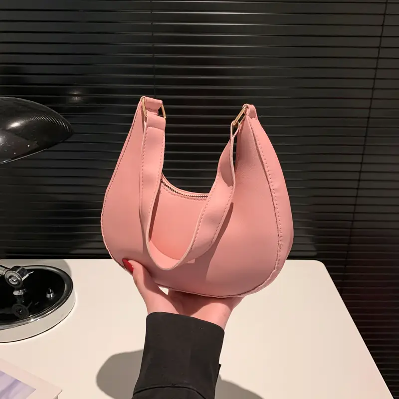 Korean Women Shoulder Bag Solid Texture 2024 Spring New