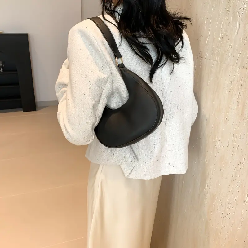 Korean Women Shoulder Bag Solid Texture 2024 Spring New