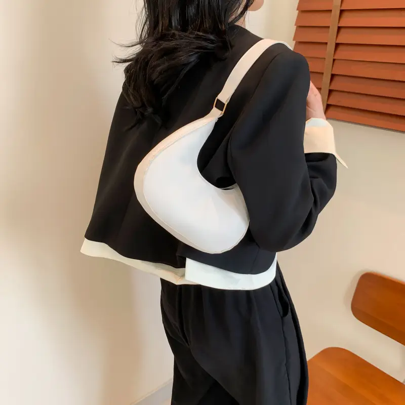 Korean Women Shoulder Bag Solid Texture 2024 Spring New