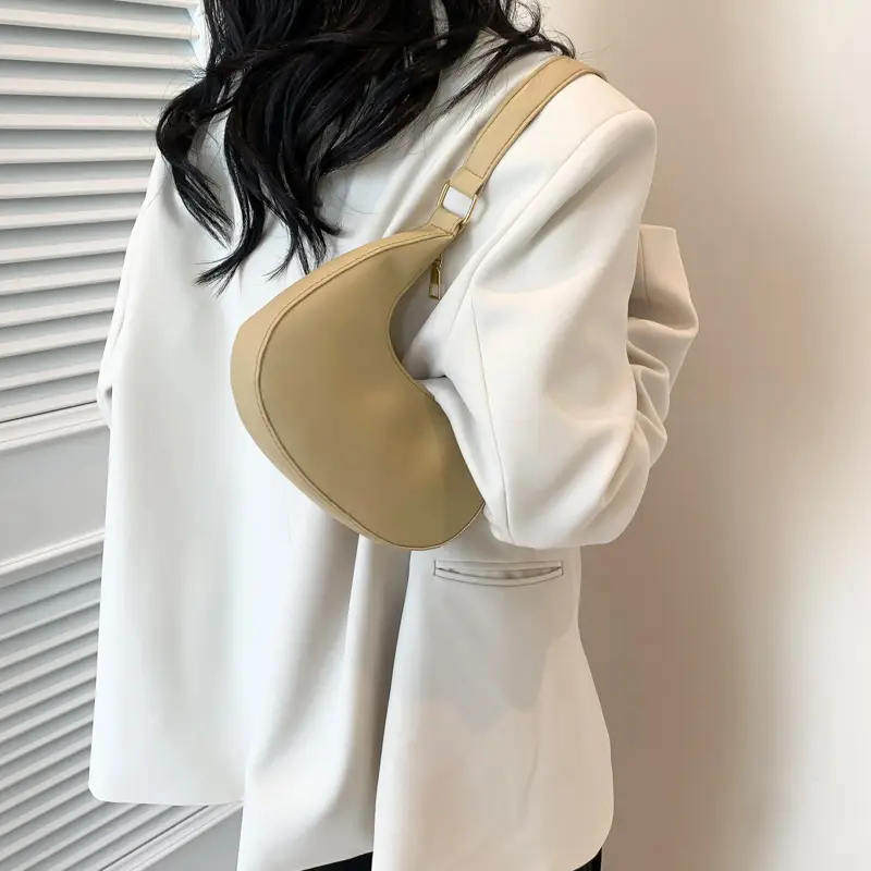 Korean Women Shoulder Bag Solid Texture 2024 Spring New