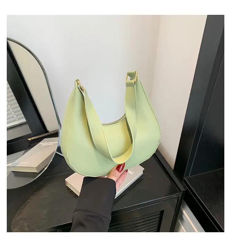 Korean Women Shoulder Bag Solid Texture 2024 Spring New
