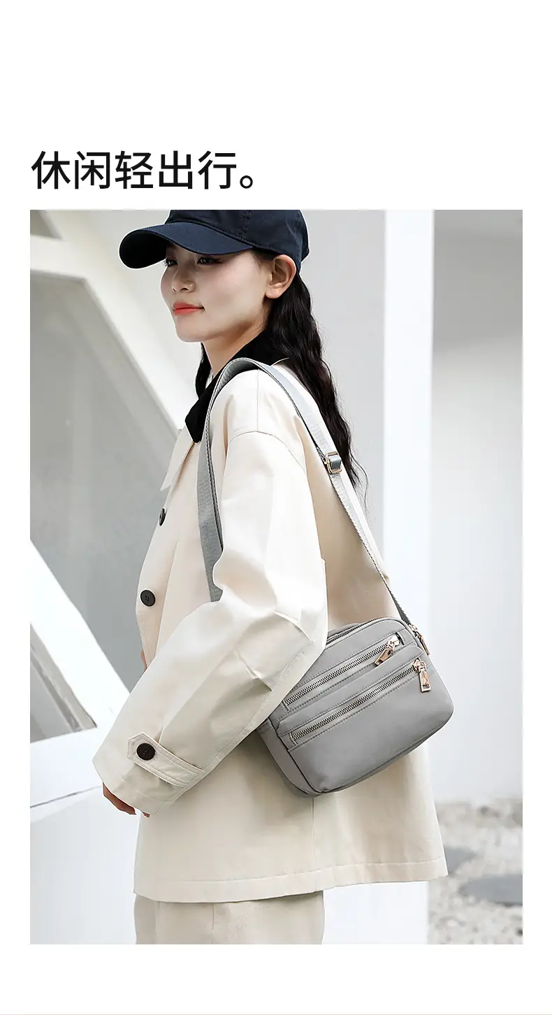 Women's Pink Shoulder Crossbody Bag with 2 Zipper Pockets — feature 13