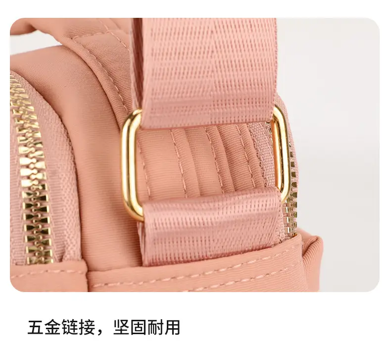 Women's Pink Shoulder Crossbody Bag with 2 Zipper Pockets — feature 19