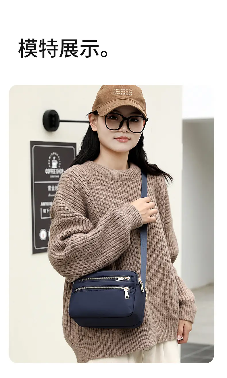 Women's Pink Shoulder Crossbody Bag with 2 Zipper Pockets — feature 22