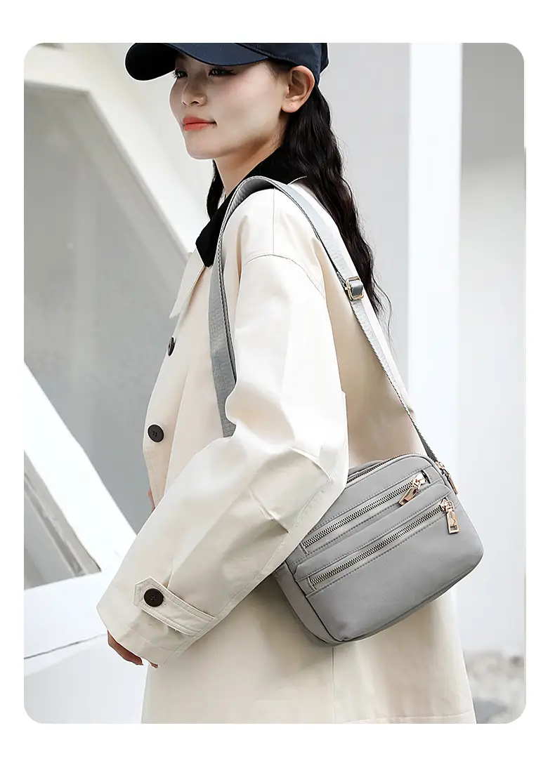 Women's Pink Shoulder Crossbody Bag with 2 Zipper Pockets — feature 24