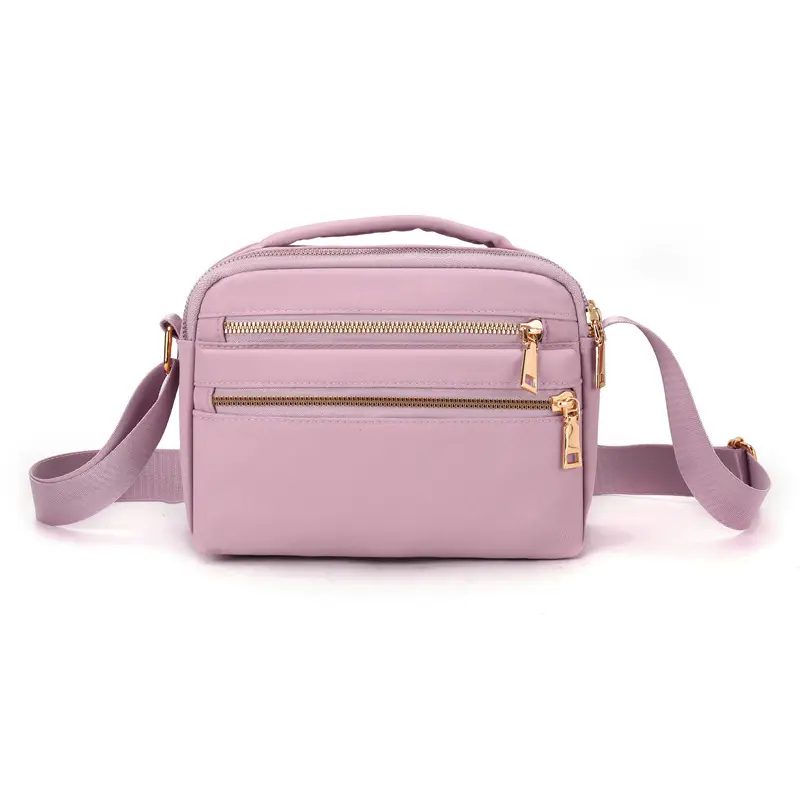 Women's Pink Shoulder Crossbody Bag with 2 Zipper Pockets - Image 5