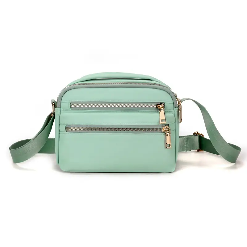 Women's Pink Shoulder Crossbody Bag with 2 Zipper Pockets - Image 6