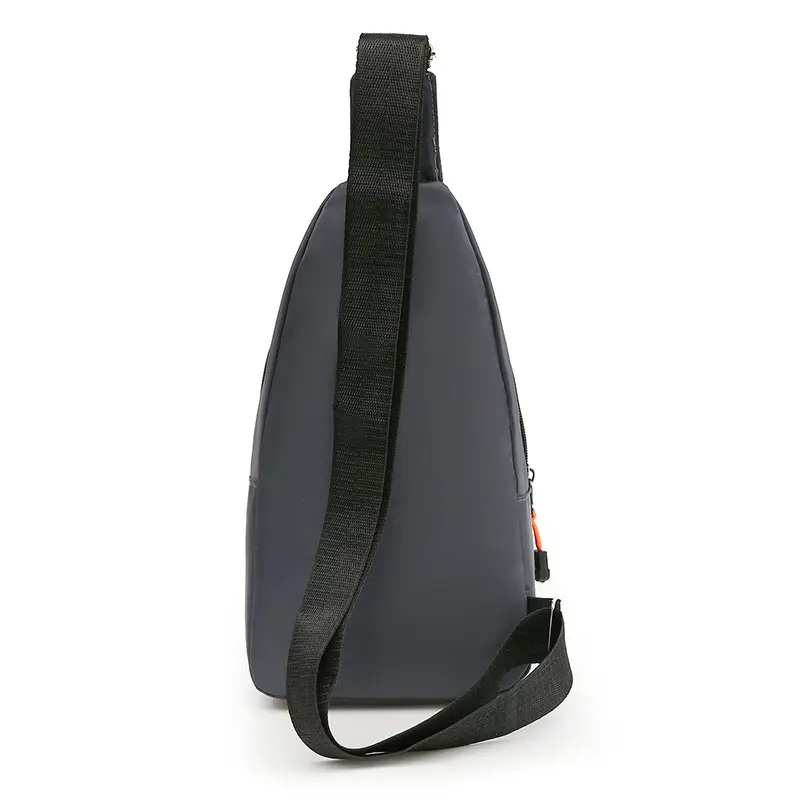 Men's Black Graphic Crossbody Bag with Orange Zippers - Image 7