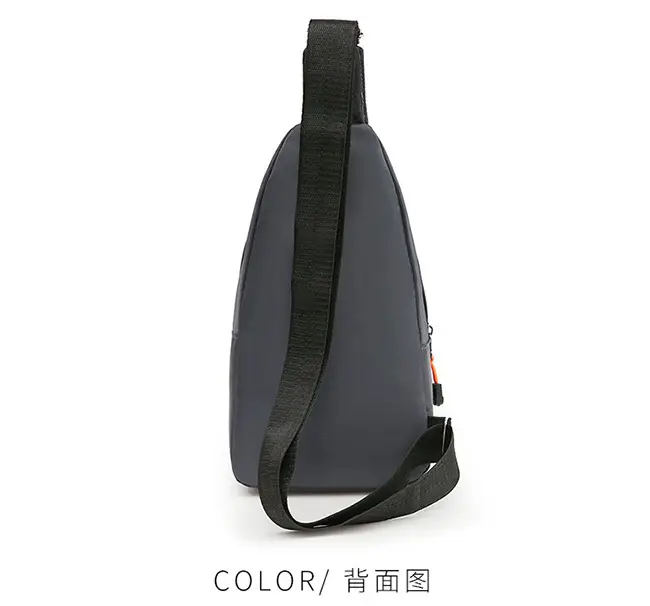 Men's Black Graphic Crossbody Bag with Orange Zippers — feature 22