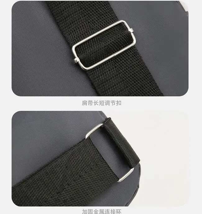 Men's Black Graphic Crossbody Bag with Orange Zippers — feature 25