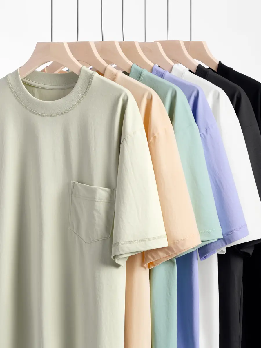 Men's Mint Ice Cotton T-Shirt with Pocket - Image 9
