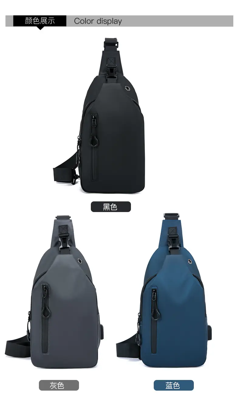 Men's Black Crossbody Bag 2025 Casual Korean Style Large Capacity — feature 5