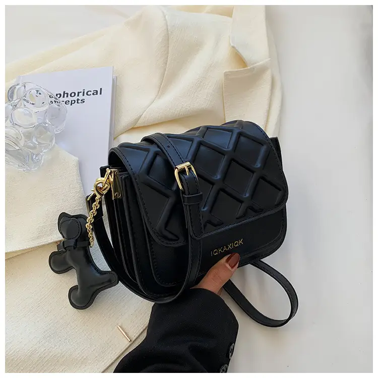 White Quilted Mini Crossbody Bag with Chain Strap — feature 32