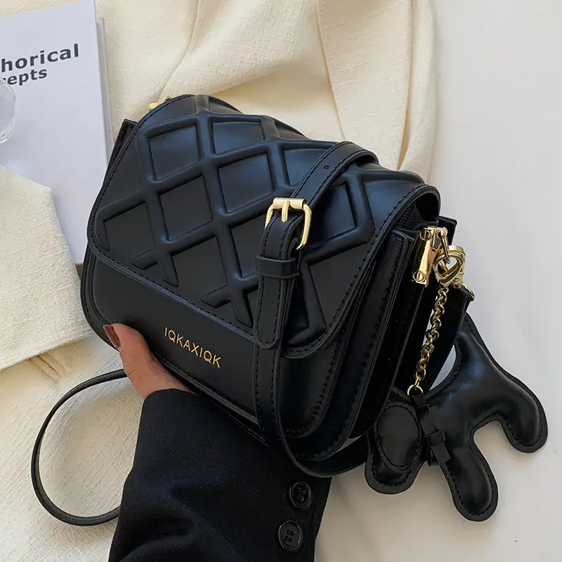 White Quilted Mini Crossbody Bag with Chain Strap