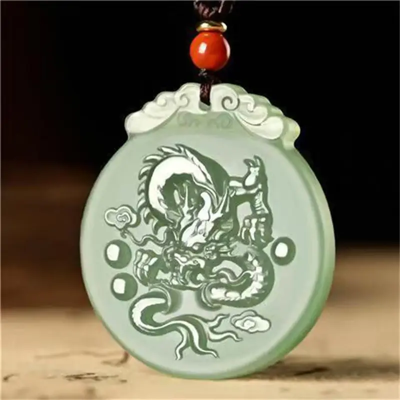 Afghan Jade Zodiac Pendant Blue White Dragon Snake Horse - Image 5