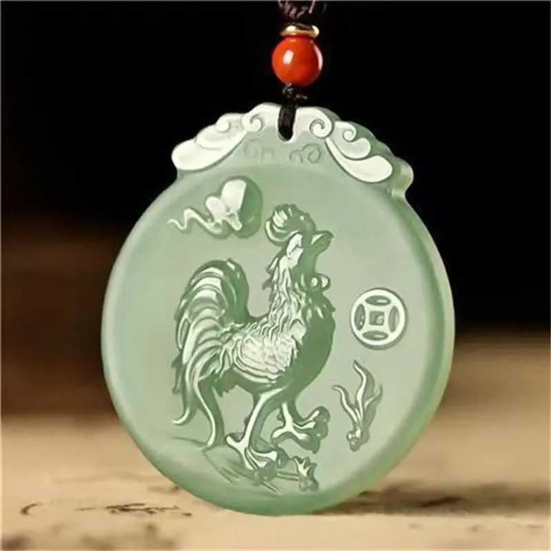 Afghan Jade Zodiac Pendant Blue White Dragon Snake Horse - Image 10