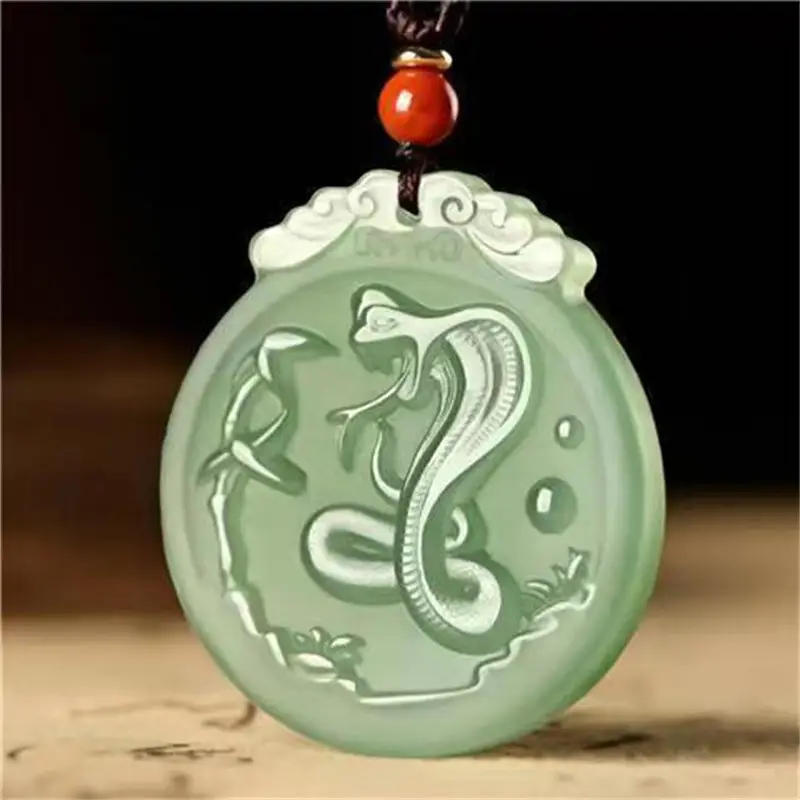 Afghan Jade Zodiac Pendant Blue White Dragon Snake Horse - Image 6