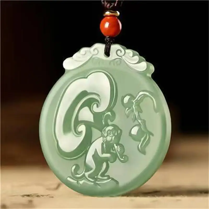 Afghan Jade Zodiac Pendant Blue White Dragon Snake Horse - Image 9