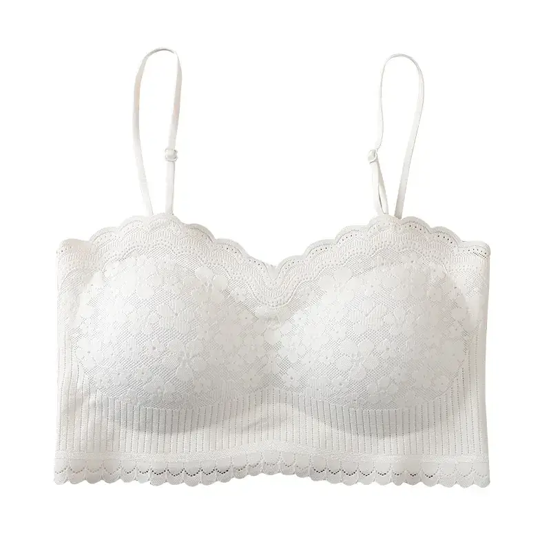 Lace Camisole Push Up Black White Anti Exposure - Image 7