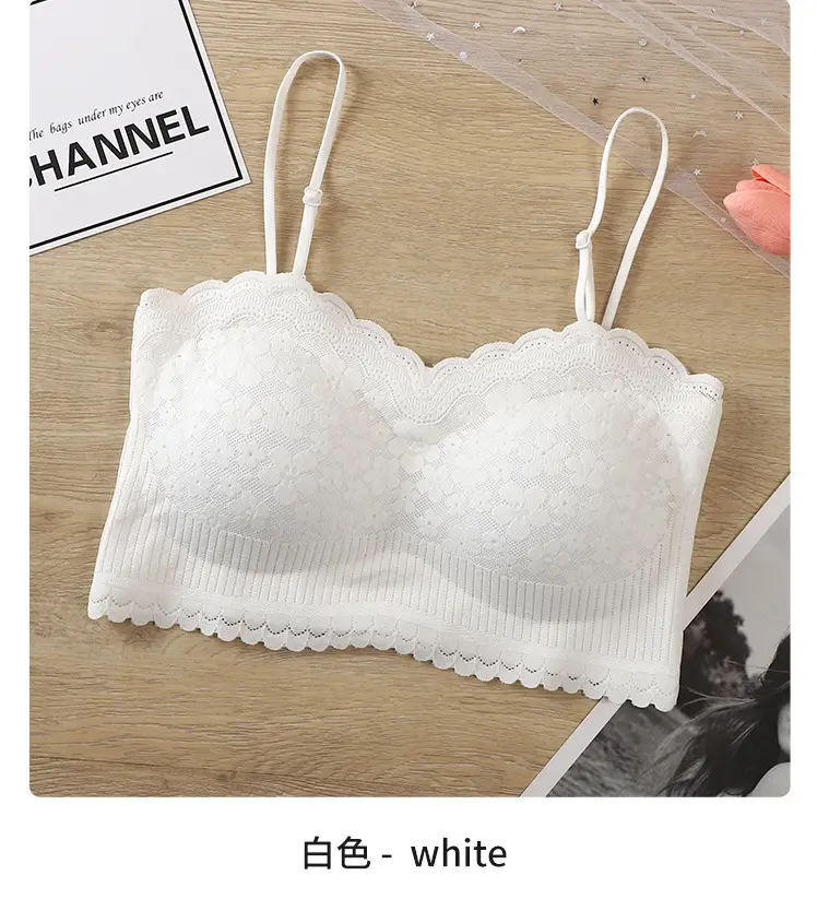 Lace Camisole Push Up Black White Anti Exposure — feature 14