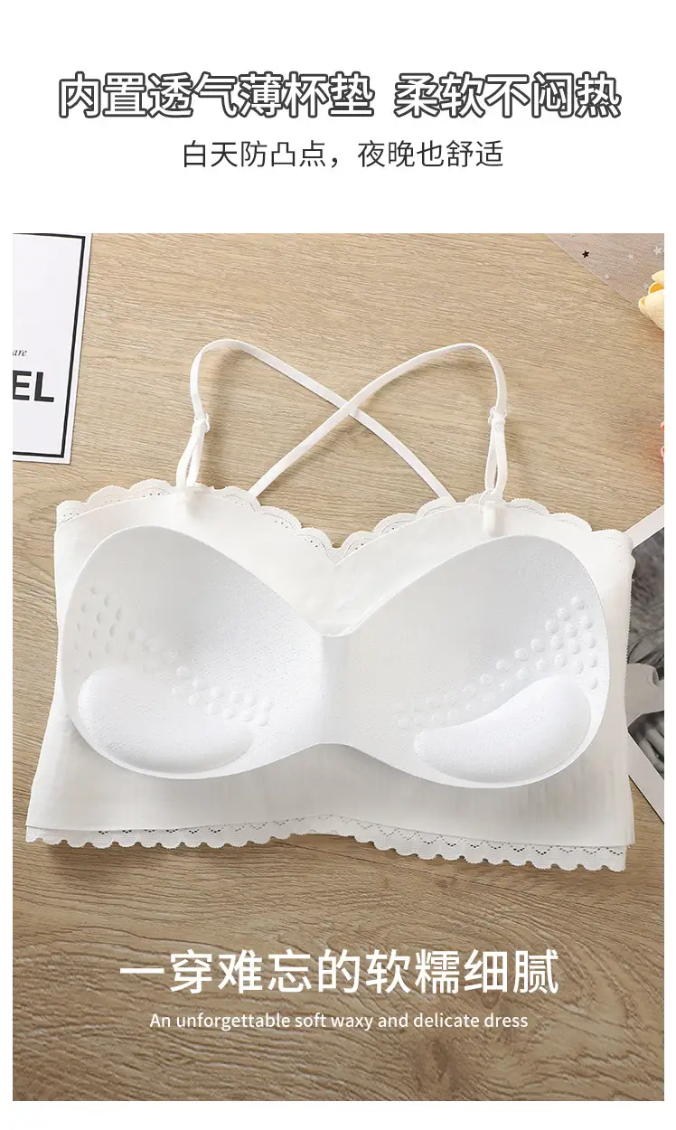 Lace Camisole Push Up Black White Anti Exposure — feature 8