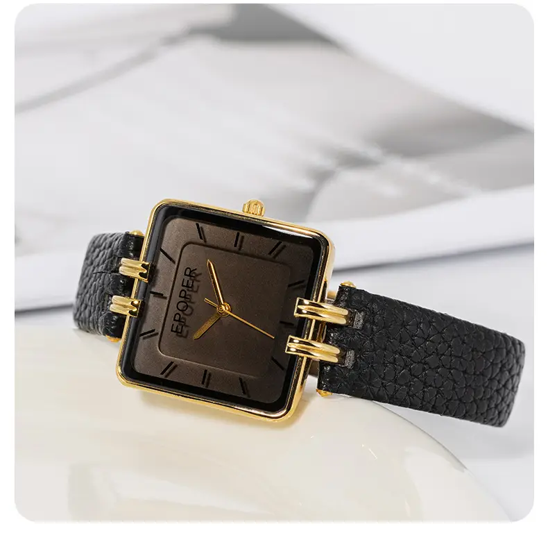 Elegant Black Square Watch for Women Waterproof Quartz — feature 10