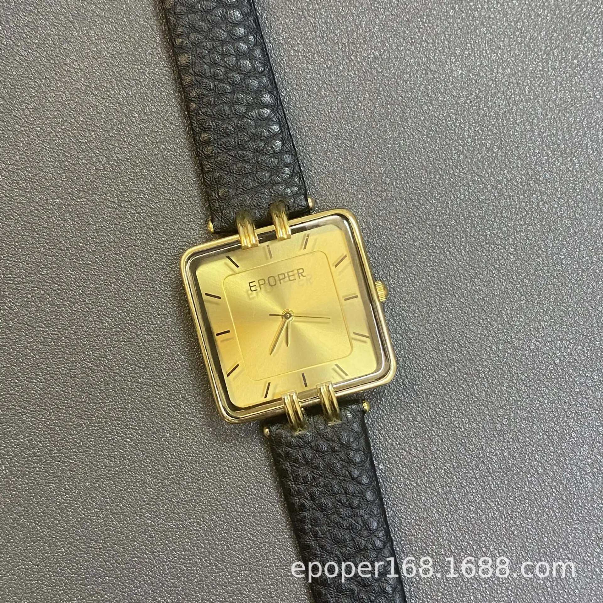 Elegant Black Square Watch for Women Waterproof Quartz - Image 2