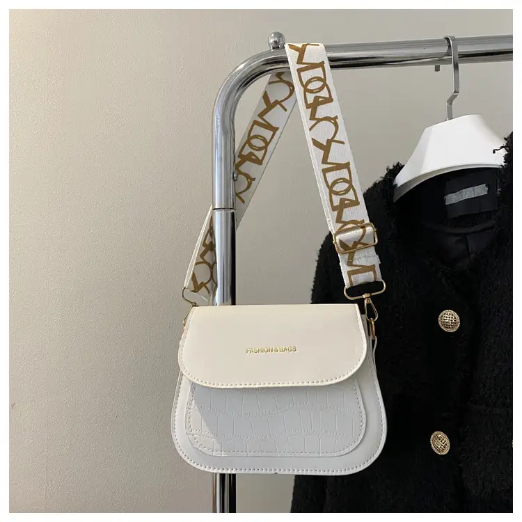 Women's Black Croc Embroidered Crossbody Bag with LV Strap — feature 26