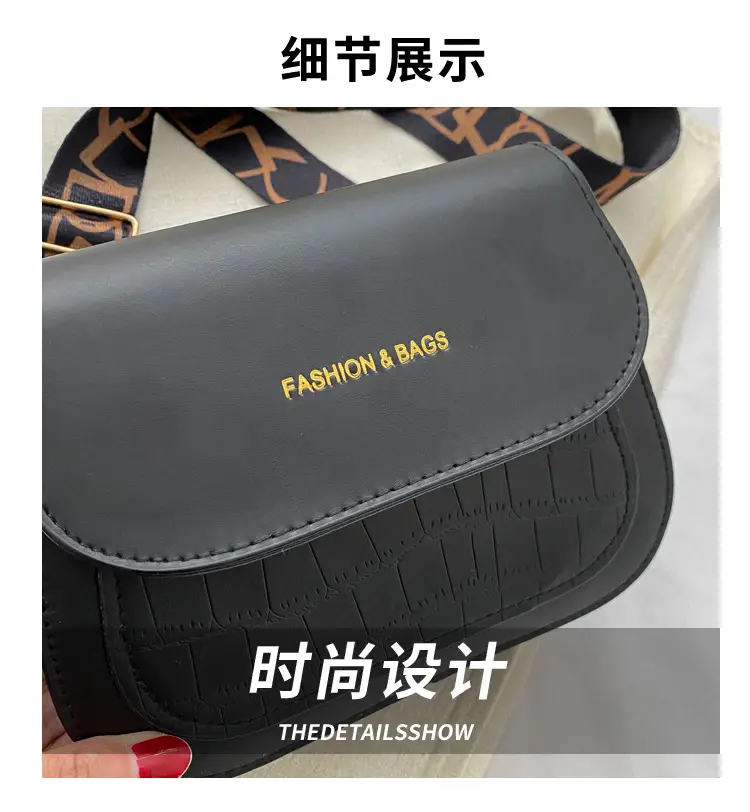Women's Black Croc Embroidered Crossbody Bag with LV Strap — feature 4