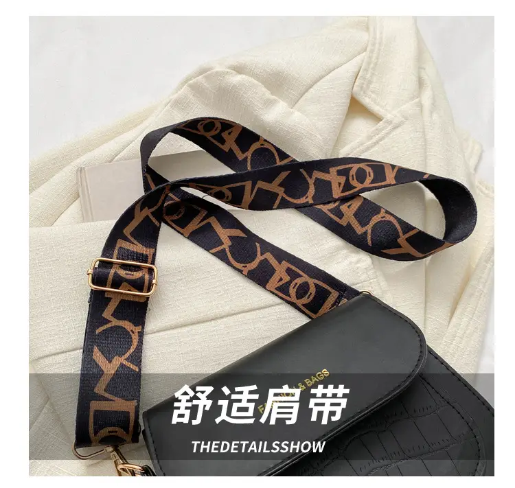 Women's Black Croc Embroidered Crossbody Bag with LV Strap — feature 5