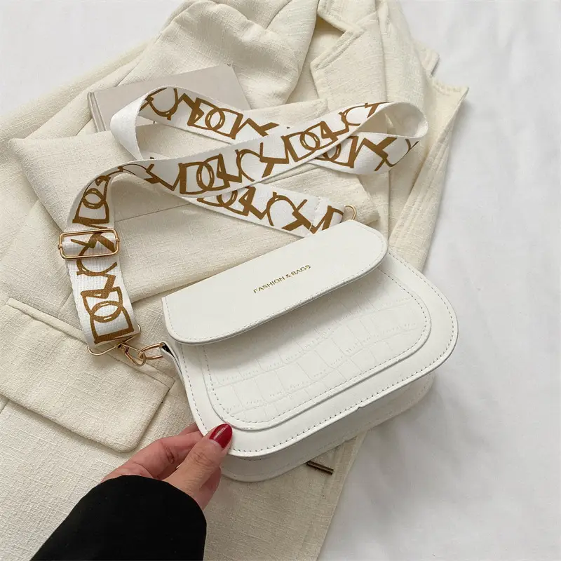 Women's Black Croc Embroidered Crossbody Bag with LV Strap - Image 2