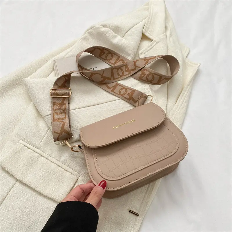 Women's Black Croc Embroidered Crossbody Bag with LV Strap - Image 3