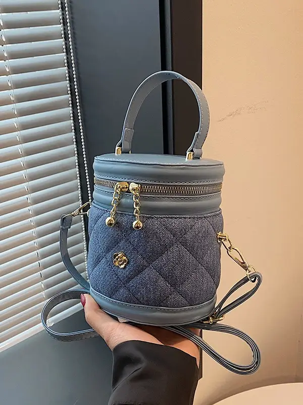 2024 Rhombic Crossbody Bag Women's Rhombic Gold Zip - Image 6