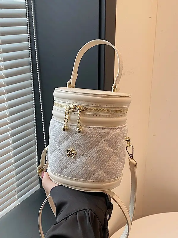 2024 Rhombic Crossbody Bag Women's Rhombic Gold Zip - Image 7