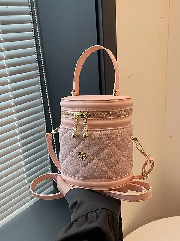 2024 Rhombic Crossbody Bag Women's Rhombic Gold Zip - Image 8