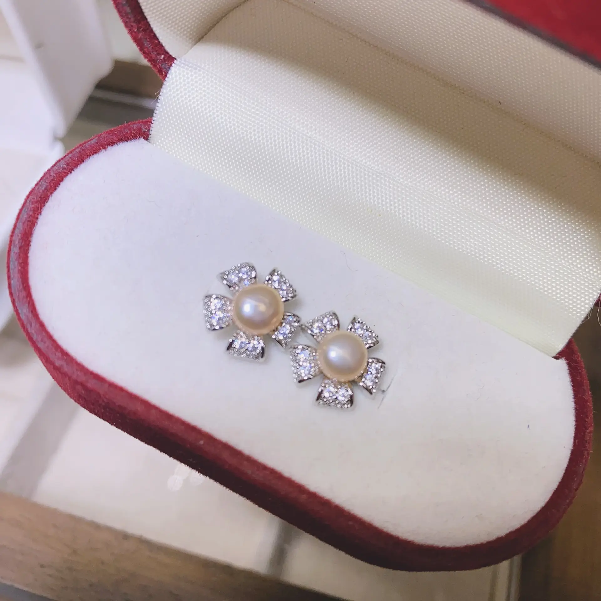 Pearl Five Petal Flower Earrings for Women — feature 5