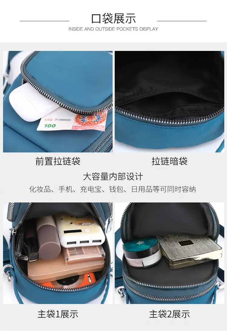Pink Crossbody Phone Bag Women Waterproof Nylon — feature 16