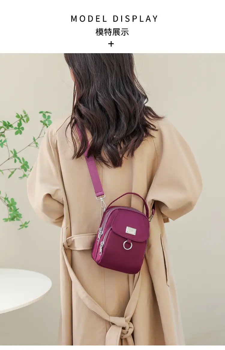 Pink Crossbody Phone Bag Women Waterproof Nylon — feature 20