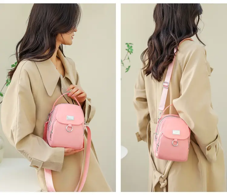 Pink Crossbody Phone Bag Women Waterproof Nylon — feature 21