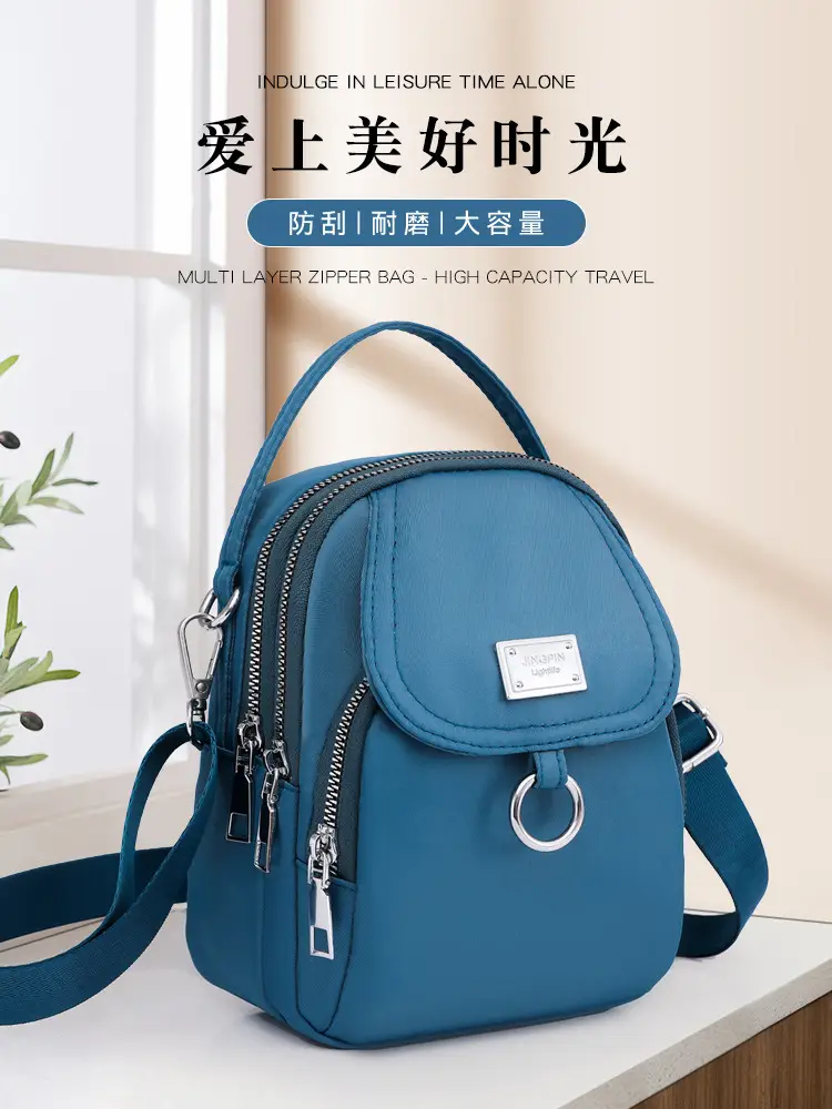 Pink Crossbody Phone Bag Women Waterproof Nylon — feature 3