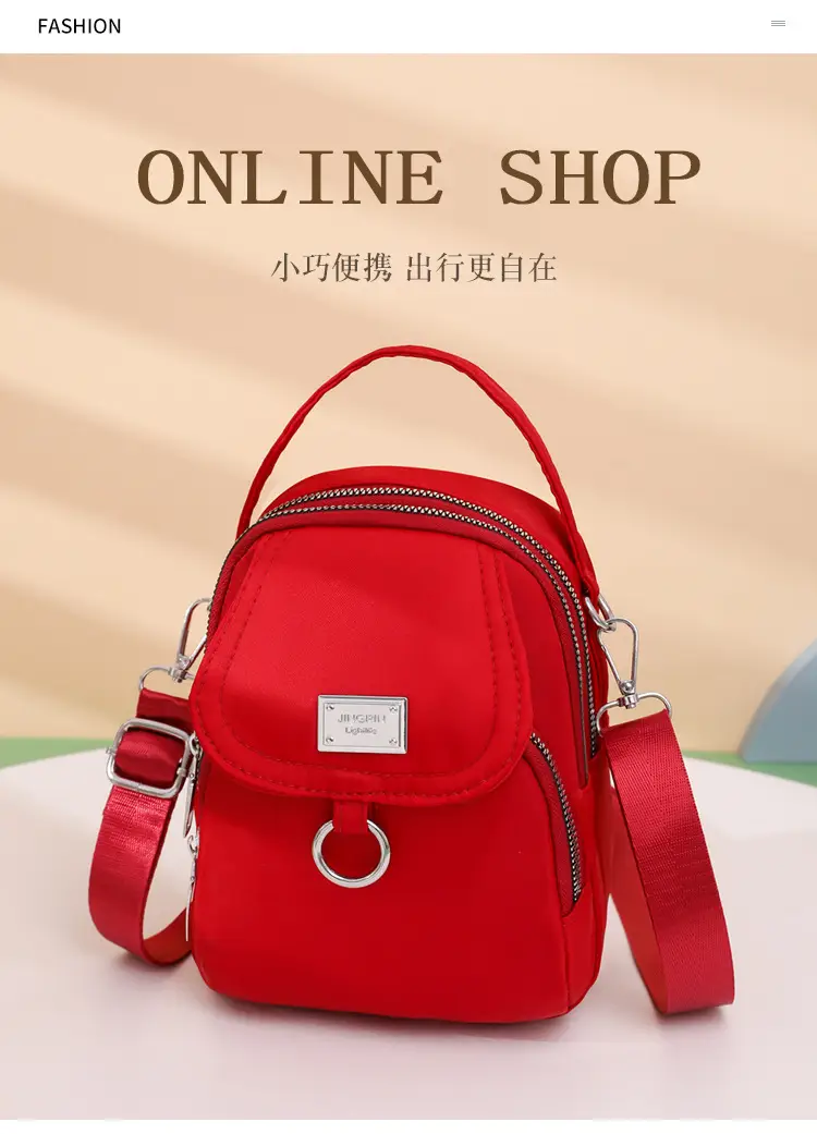Pink Crossbody Phone Bag Women Waterproof Nylon — feature 4