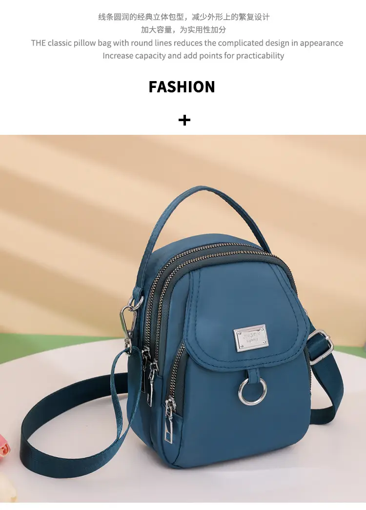 Pink Crossbody Phone Bag Women Waterproof Nylon — feature 8